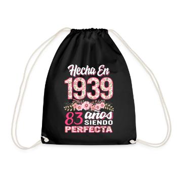 Mujer 83 Cumpleaños Regalo Hecha En 1939, 83 Anos - Turnbeutel - Schwarz - Vorne