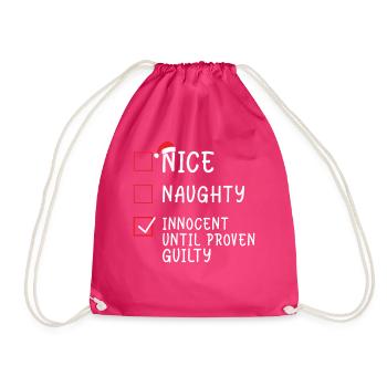 Christmas - Nice Naughty Innocent Until Proven Gui - Turnbeutel - Fuchsia - Vorne