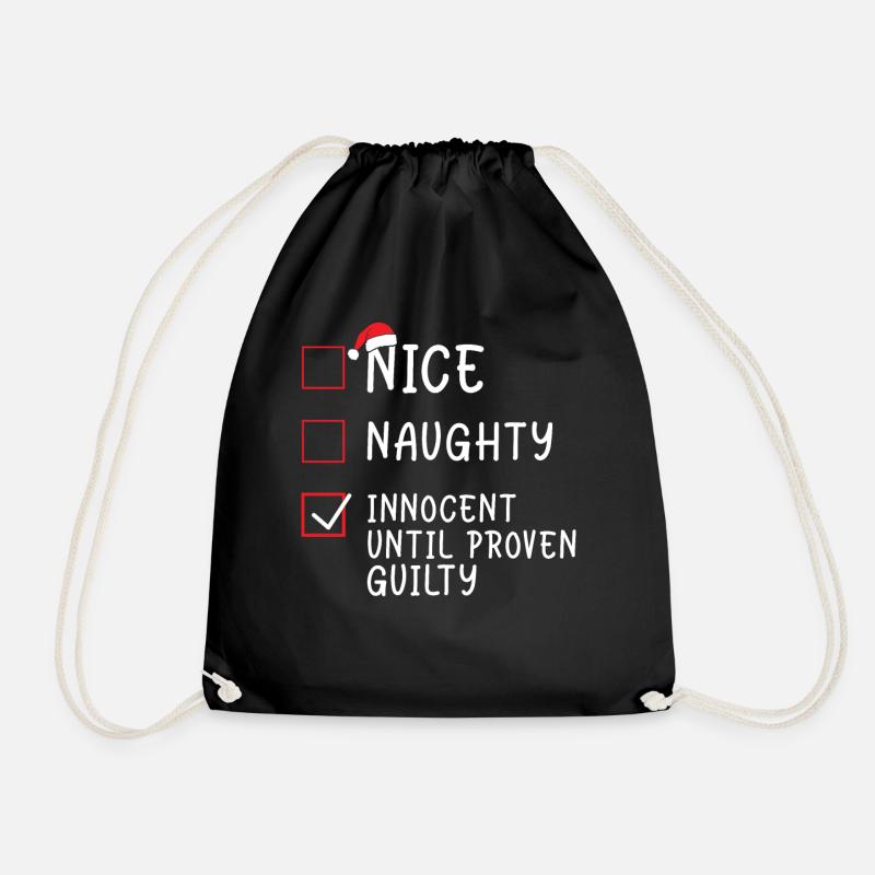 Christmas - Nice Naughty Innocent Until Proven Gui - Turnbeutel - Schwarz
