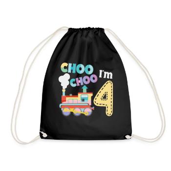 Steam Train Driver Trainspotting - Drawstring Bag - black - Front
