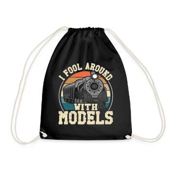 Steam Train Driver Trainspotting - Drawstring Bag - black - Front
