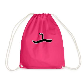 Korean letter O - Drawstring Bag - fuchsia - Front