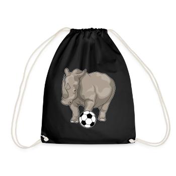 Rhino Football Player Football - Drawstring Bag - black - Front