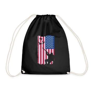 Jagen - US Flag duck hunting - Turnbeutel - Schwarz - Vorne