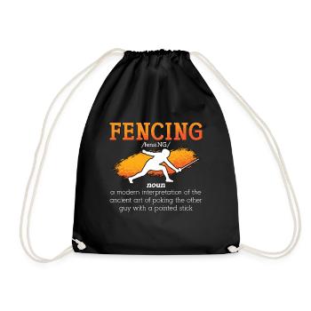 Fencing Modern Interpretation Of Sword Duel Fencer - Turnbeutel - Schwarz - Vorne