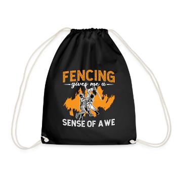 Fencing Gives Me A Sense Of Longswords Duel Fencer - Turnbeutel - Schwarz - Vorne