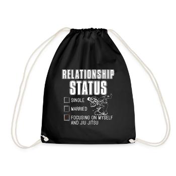 Jiu Jitsu Relationship Status Combat Fight Fighter - Drawstring Bag - black - Front