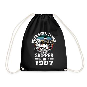 Never Underestimate Skipper born in 1987 - Turnbeutel - Schwarz - Vorne