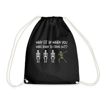 Colorful Skeleton Dabbing Support Autism Awareness - Drawstring Bag - black - Front