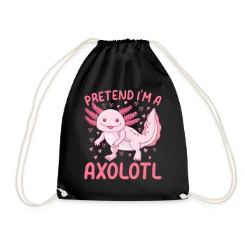 Kawaii Axolotl Lover Je prétends être un Axolotl - Sac de sport léger - noir - Devant