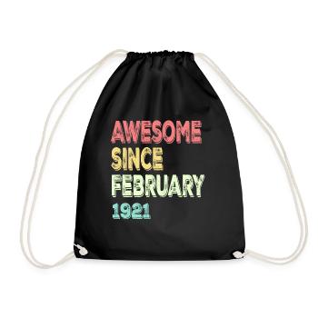 Awesome since February 1921 - Drawstring Bag - black - Front