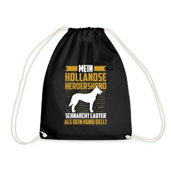 Mein Hollandse Herdershond schnarcht lauter - Turnbeutel - Schwarz - Vorne