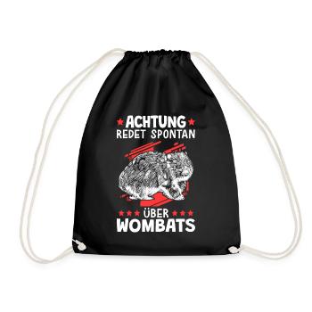 Redet über Wombat australisches Beuteltier - Turnbeutel - Schwarz - Vorne