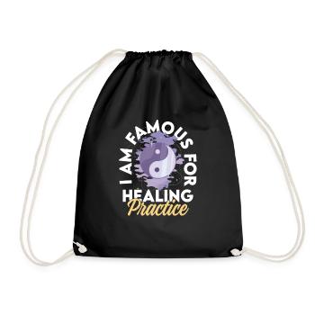 Qigong Kampfkunst Atmung Qi Gong - Turnbeutel - Schwarz - Vorne