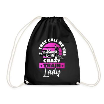 Technology Rail Crazy train driver - Drawstring Bag - black - Front
