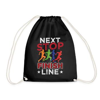 Sport Running Runners Marathon runners - Drawstring Bag - black - Front