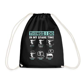 Things in my spare time Yoga - Drawstring Bag - black - Front
