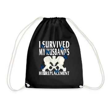 Chemise de chirurgie de la hanche, remplacement de la hanche de mon mari, - Sac de sport léger - noir - Devant