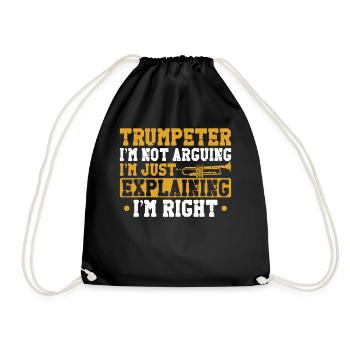 Trumpet Player Vintage Trumpeter - Turnbeutel - Schwarz - Vorne
