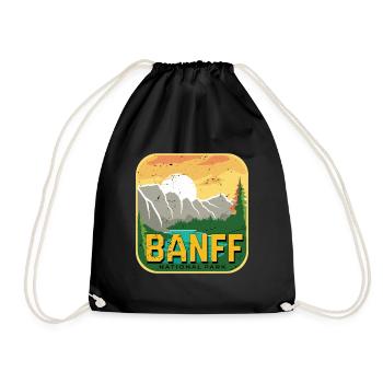 Canada National Park Alberta Banff Camping Mountain - Drawstring Bag - black - Front
