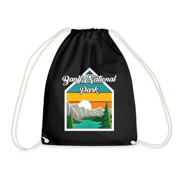 Banff National Park Canada Alberta Nature Camping Be - Drawstring Bag - black - Front
