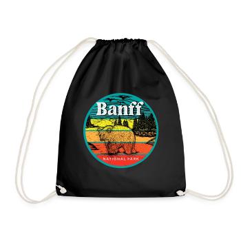 Banff Grizzly Bear National Park Alberta Camping Moun - Drawstring Bag - black - Front