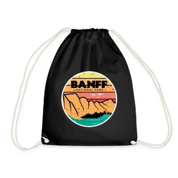 Canada Alberta Mountains National Park Banff Campin - Drawstring Bag - black - Front