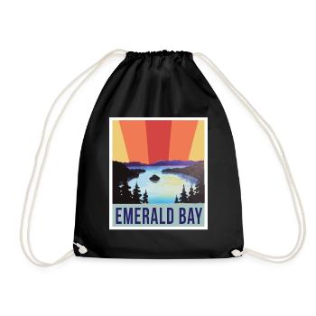 Emerald Bay Nevada Camping California State Park L - Drawstring Bag - black - Front