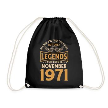 Anniversaire Les légendes sont nées en novembre 1971 - Sac de sport léger - noir - Devant