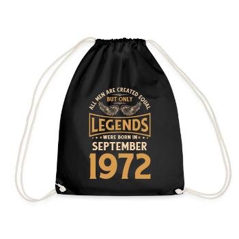 50th birthday The legends were born in September 19 - Drawstring Bag - black - Front