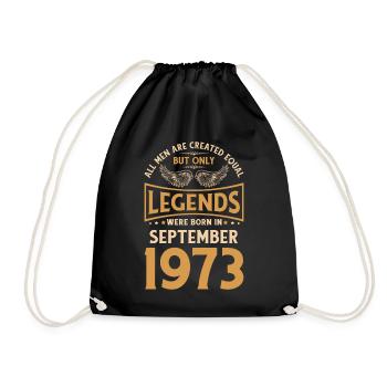 50th birthday The legends were born in September 19 - Drawstring Bag - black - Front