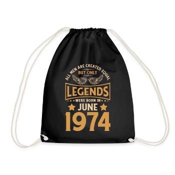 Anniversaire Les légendes sont nées en juin 1974 - Sac de sport léger - noir - Devant