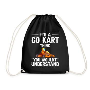 Go Kart Racing Indoor Karting Kartsport Kartbahn - Turnbeutel - Schwarz - Vorne