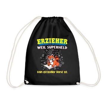 Erzieher Weil Superheld Kein Offizieller Beruf Ist - Turnbeutel - Schwarz - Vorne