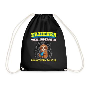 Erzieher Weil Superheld Kein Offizieller Beruf Ist - Turnbeutel - Schwarz - Vorne