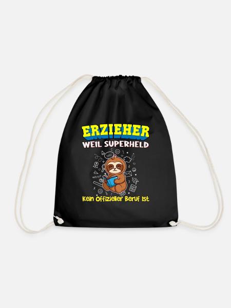 Erzieher Weil Superheld Kein Offizieller Beruf Ist - Turnbeutel - Schwarz