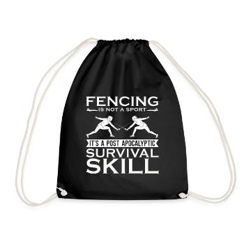 Fencing Is Not A Sport It's Longswords Duel Fencer - Turnbeutel - Schwarz - Vorne