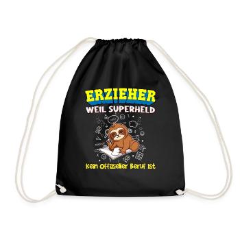 Erzieher Weil Superheld Kein Offizieller Beruf Ist - Turnbeutel - Schwarz - Vorne