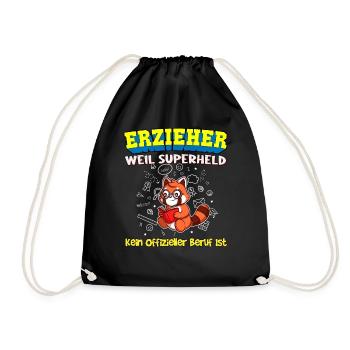 Erzieher Weil Superheld Kein Offizieller Beruf Ist - Turnbeutel - Schwarz - Vorne
