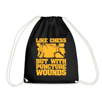 Fencing Like Chess But With Swordsman Sport Fencer - Drawstring Bag - black - Front