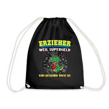 Erzieher Weil Superheld Kein Offizieller Beruf Ist - Turnbeutel - Schwarz - Vorne