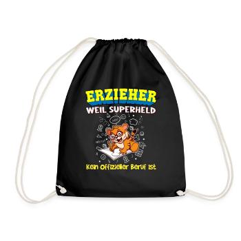 Erzieher Weil Superheld Kein Offizieller Beruf Ist - Turnbeutel - Schwarz - Vorne