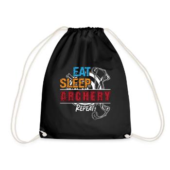 Archery Eat Sleep Crossbow Shooting Sports Archer - Drawstring Bag - black - Front