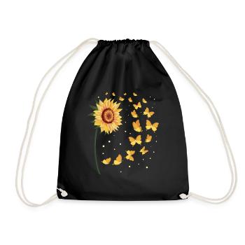 Sonnenblume Schmetterlinge - Turnbeutel - Schwarz - Vorne