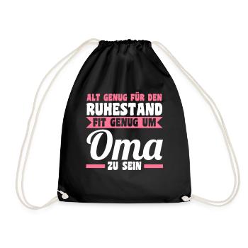 Großmutter Rentnerin Großmama Ruhestand Omi Oma - Turnbeutel - Schwarz - Vorne