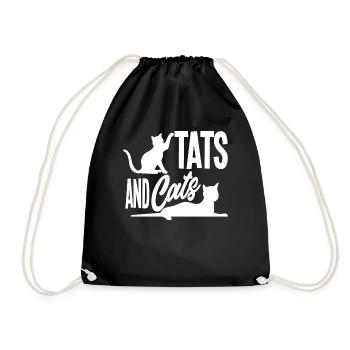 Tatouages Chats Animaux Tatoués - Sac de sport léger - noir - Devant