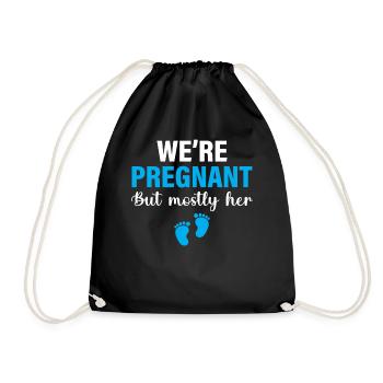 Premier papa - nous sommes enceintes mais surtout elle - Sac de sport léger - noir - Devant