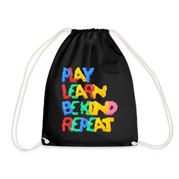 Jouer Apprendre à être gentil Répéter Anti Intimidation Wavy - Sac de sport léger - noir - Devant