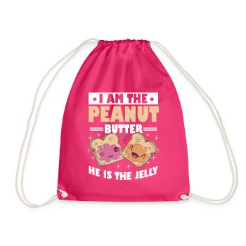 Peanut Butter Jelly Fiancé Couples - Drawstring Bag - fuchsia - Front