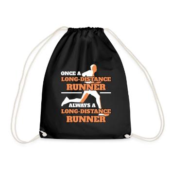 Marathon Runner Player Running Clothing - Drawstring Bag - black - Front